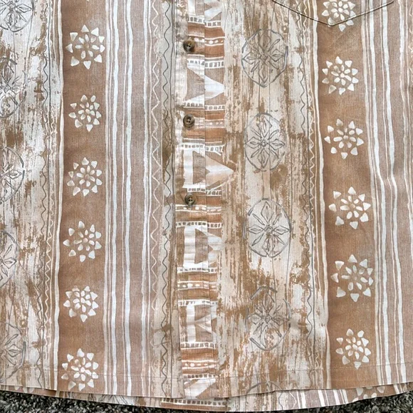 Cooke Street Honolulu Vintage Cream Button Down Beach Hawaiian Shirt, Size Large - Picture 9 of 12
